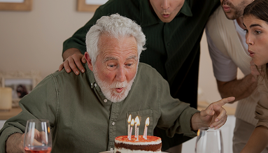 Birthday celebration in the care home